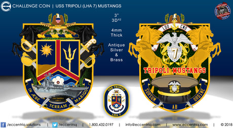 USS TRIPOLI (LHA 7) MUSTANG CHALLENGE COIN