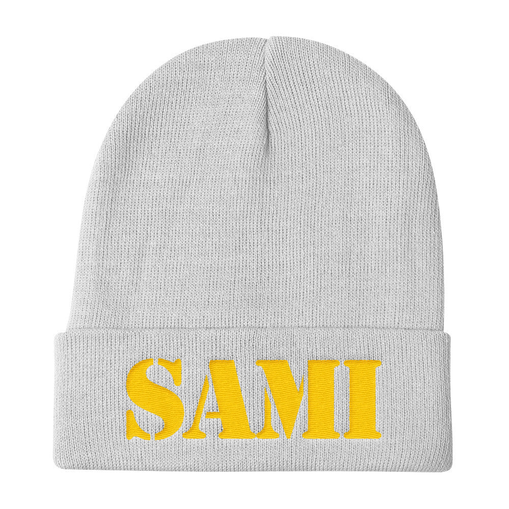 [GNR] SAMI Knit Beanie (Yellow Embroidery)
