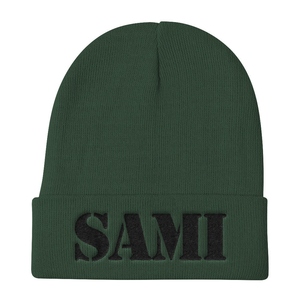 [GNR] SAMI Knit Beanie (Black Embroidery)