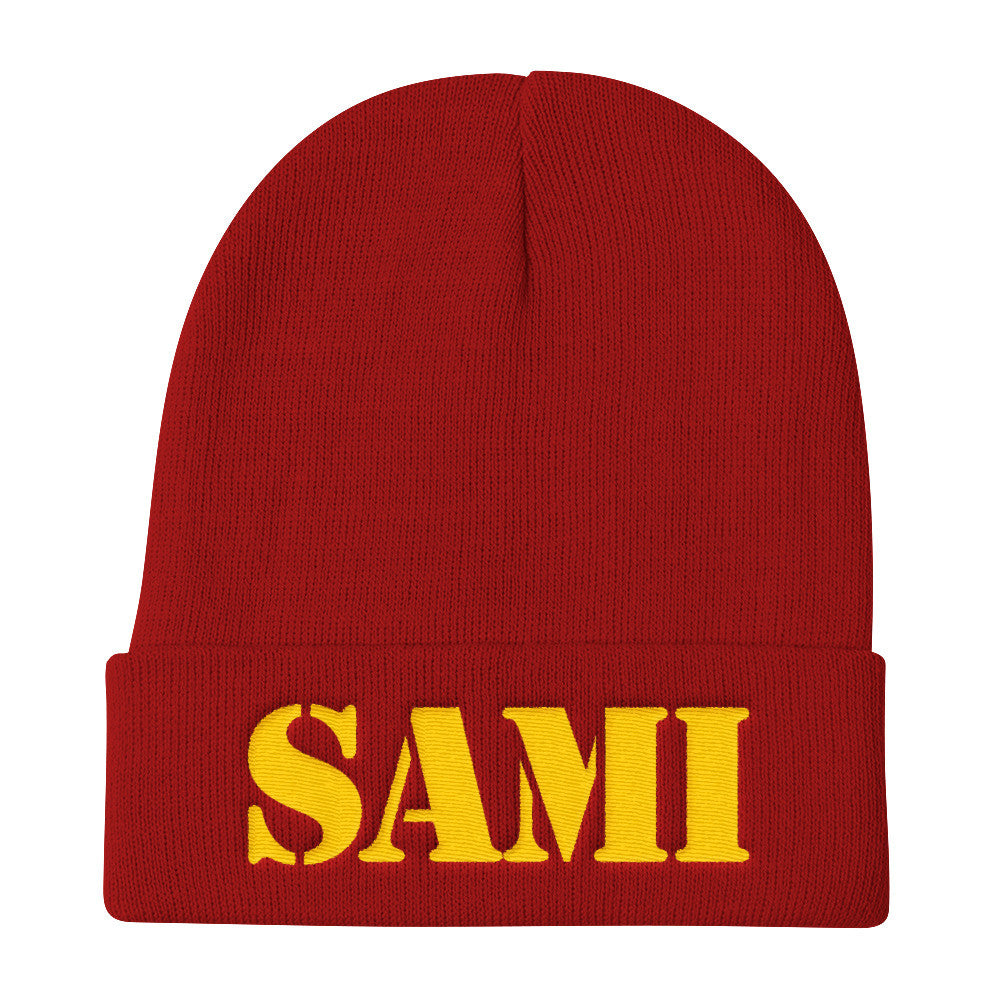 [GNR] SAMI Knit Beanie (Yellow Embroidery)