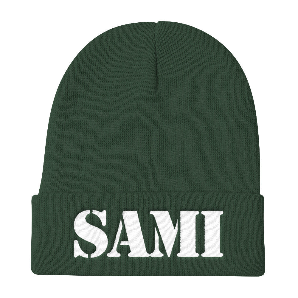[GNR] SAMI Knit Beanie (White Embroidery)