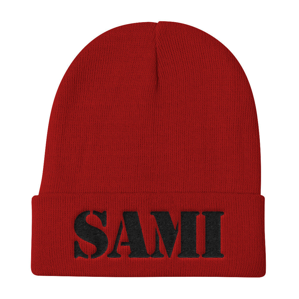 [GNR] SAMI Knit Beanie (Black Embroidery)