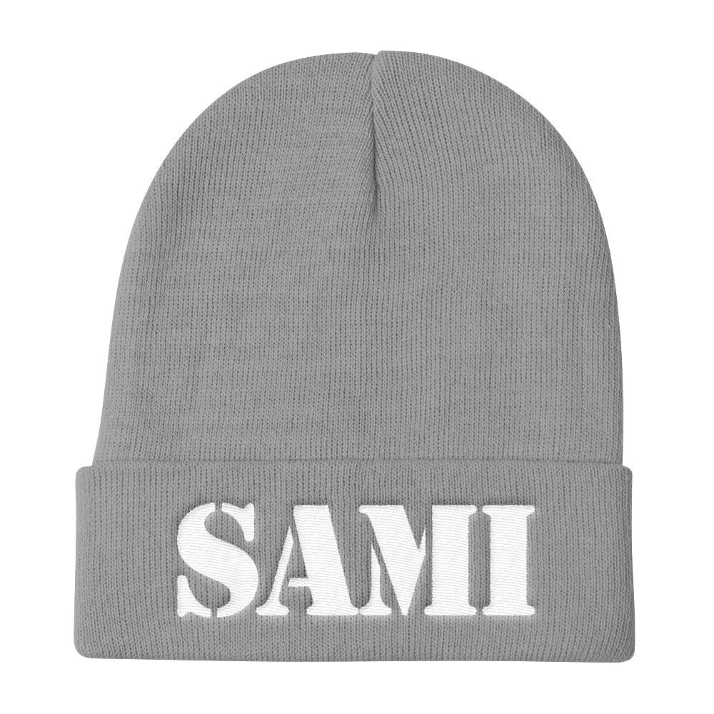 [GNR] SAMI Knit Beanie (White Embroidery)