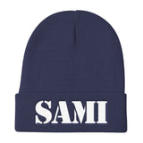 [GNR] SAMI Knit Beanie (White Embroidery)