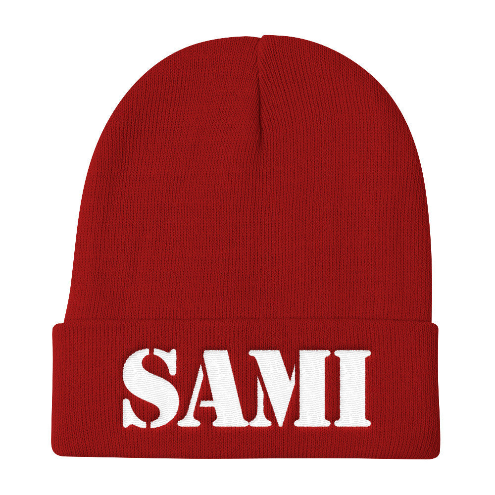 [GNR] SAMI Knit Beanie (White Embroidery)