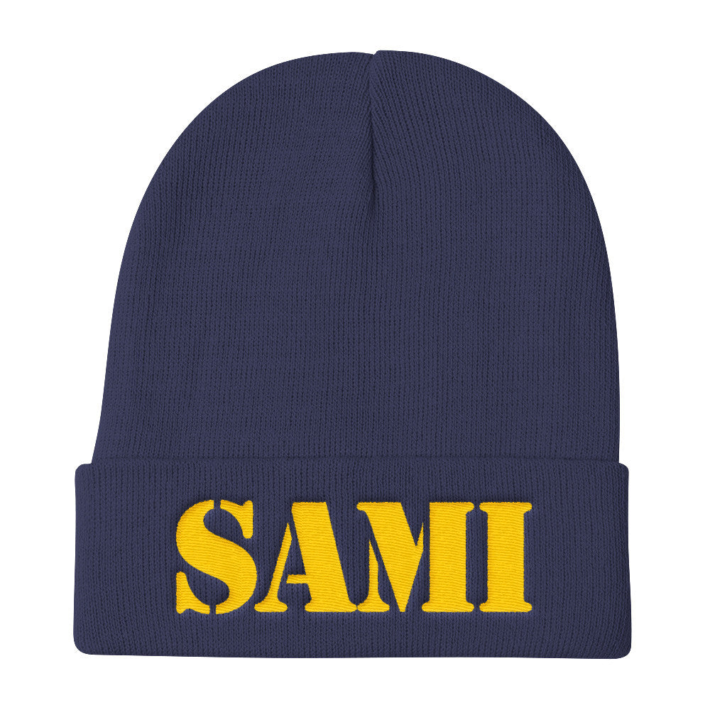 [GNR] SAMI Knit Beanie (Yellow Embroidery)