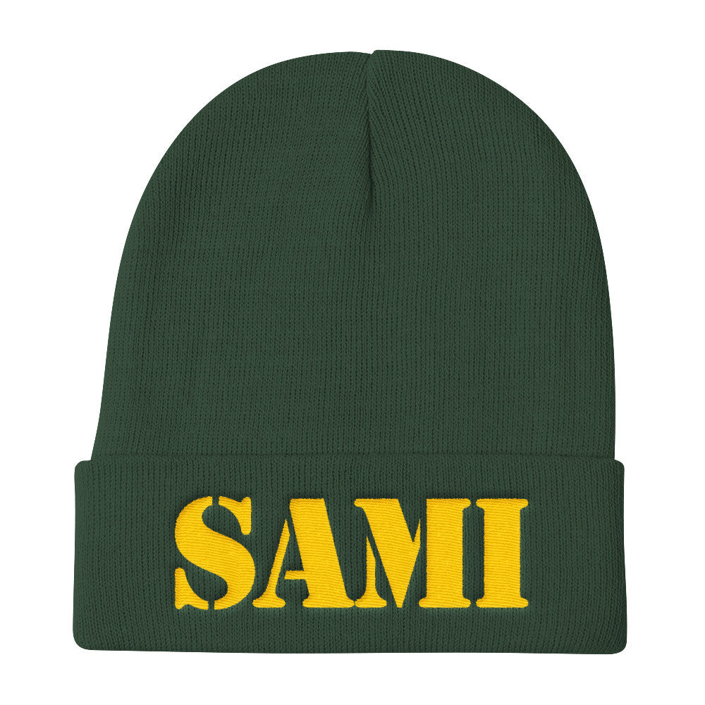 [GNR] SAMI Knit Beanie (Yellow Embroidery)